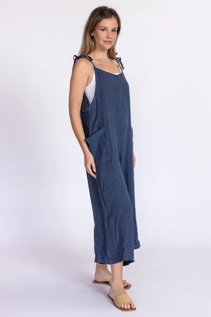Lighter Days Linen Jumpsuit (Dark Denim)