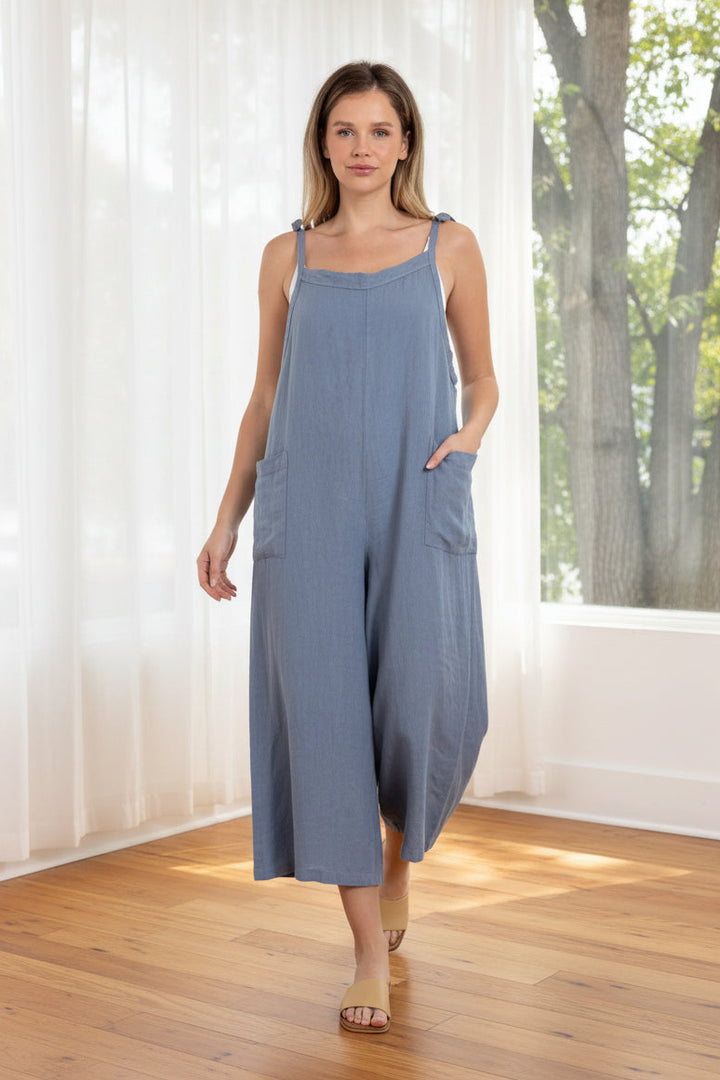 Lighter Days Linen Jumpsuit (Light Denim)