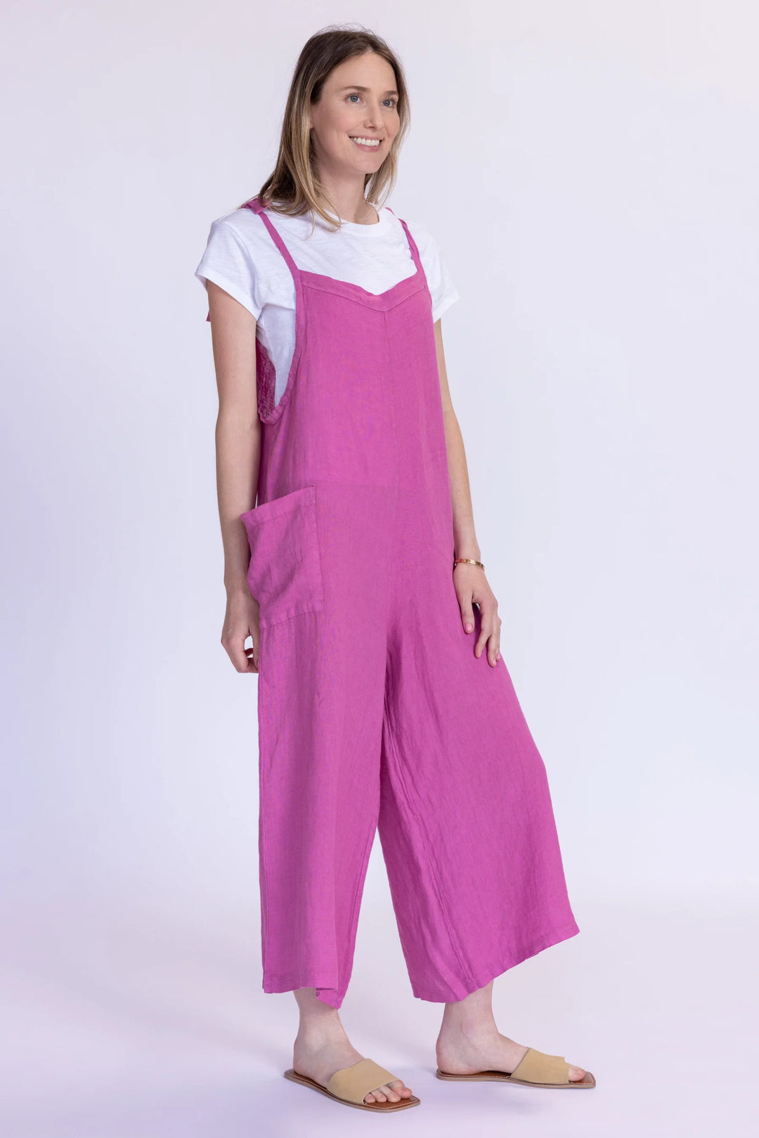 Lighter Days Linen Jumpsuit (Mauve)