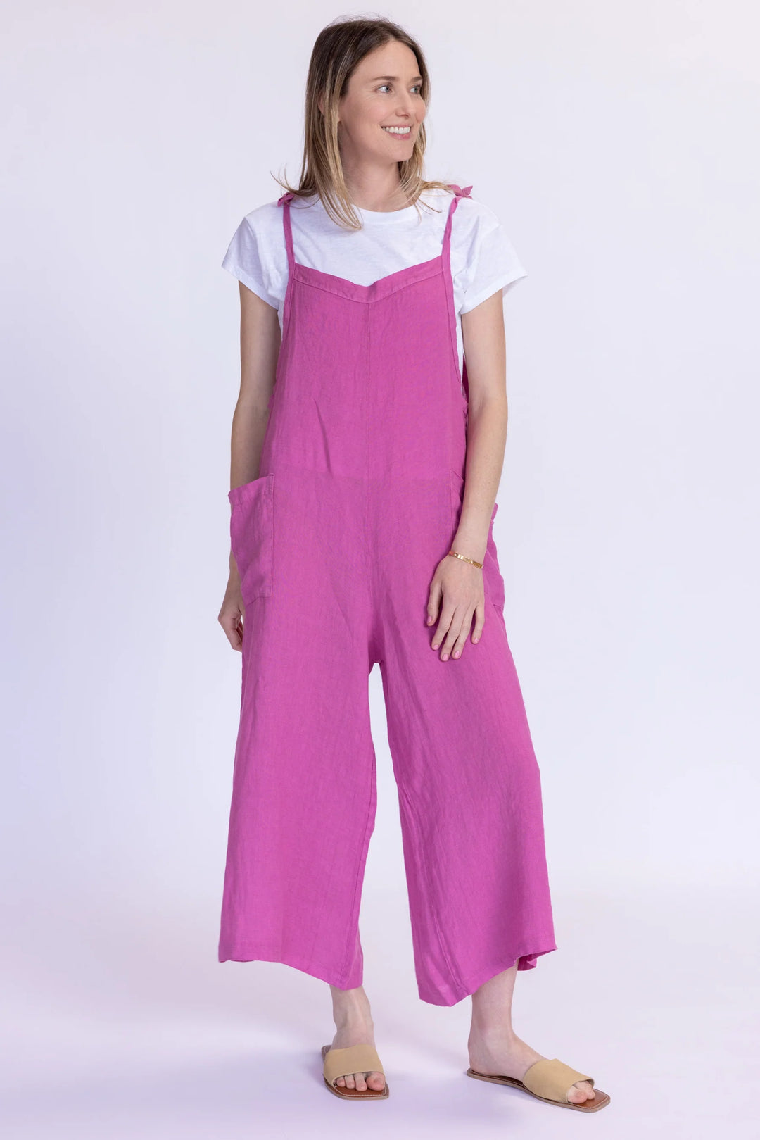 Lighter Days Linen Jumpsuit (Mauve)