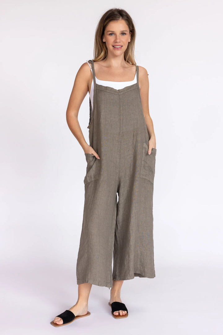 Lighter Days Linen Jumpsuit (Taupe)