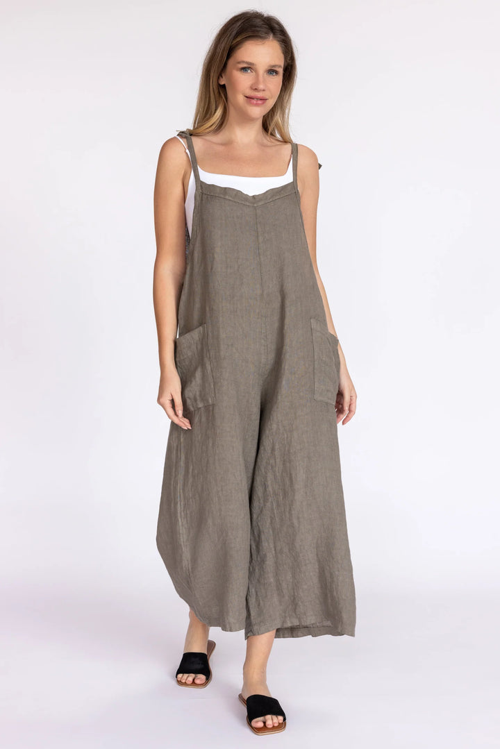 Lighter Days Linen Jumpsuit (Taupe)