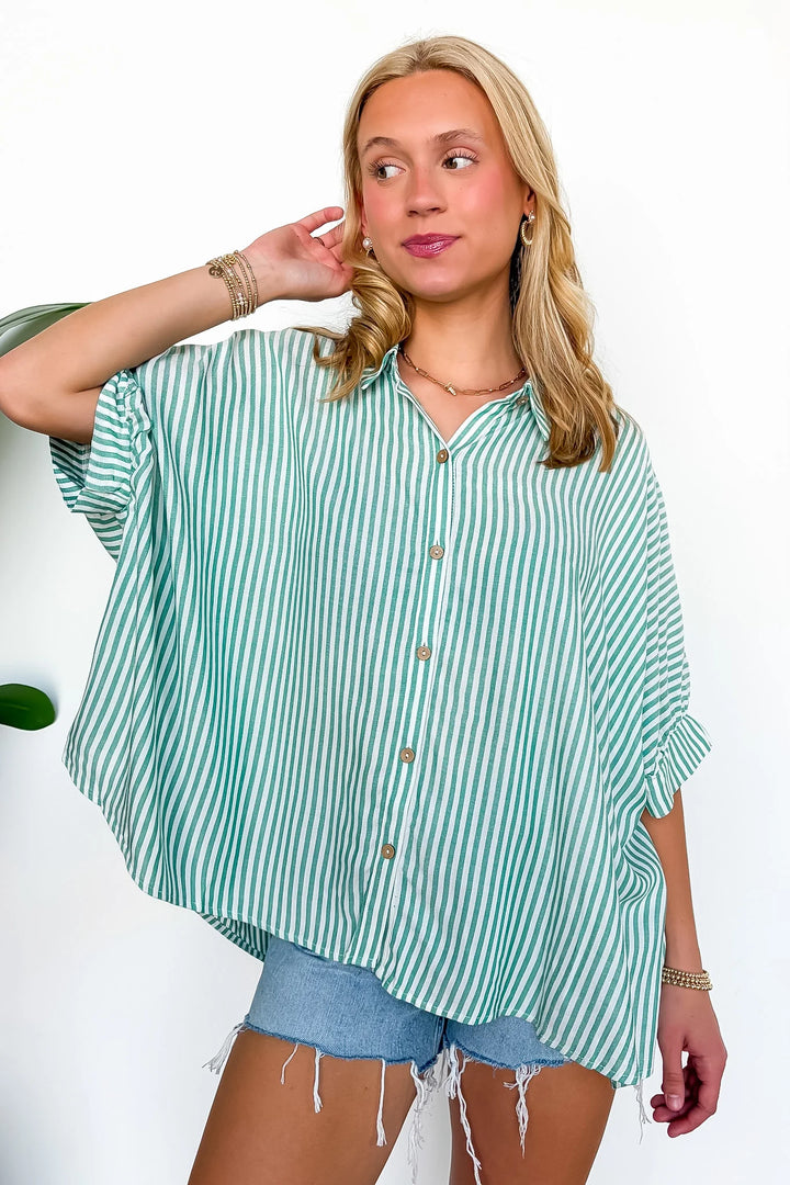 Zen Sunny Days Button Down Shirt (Kelly Green)