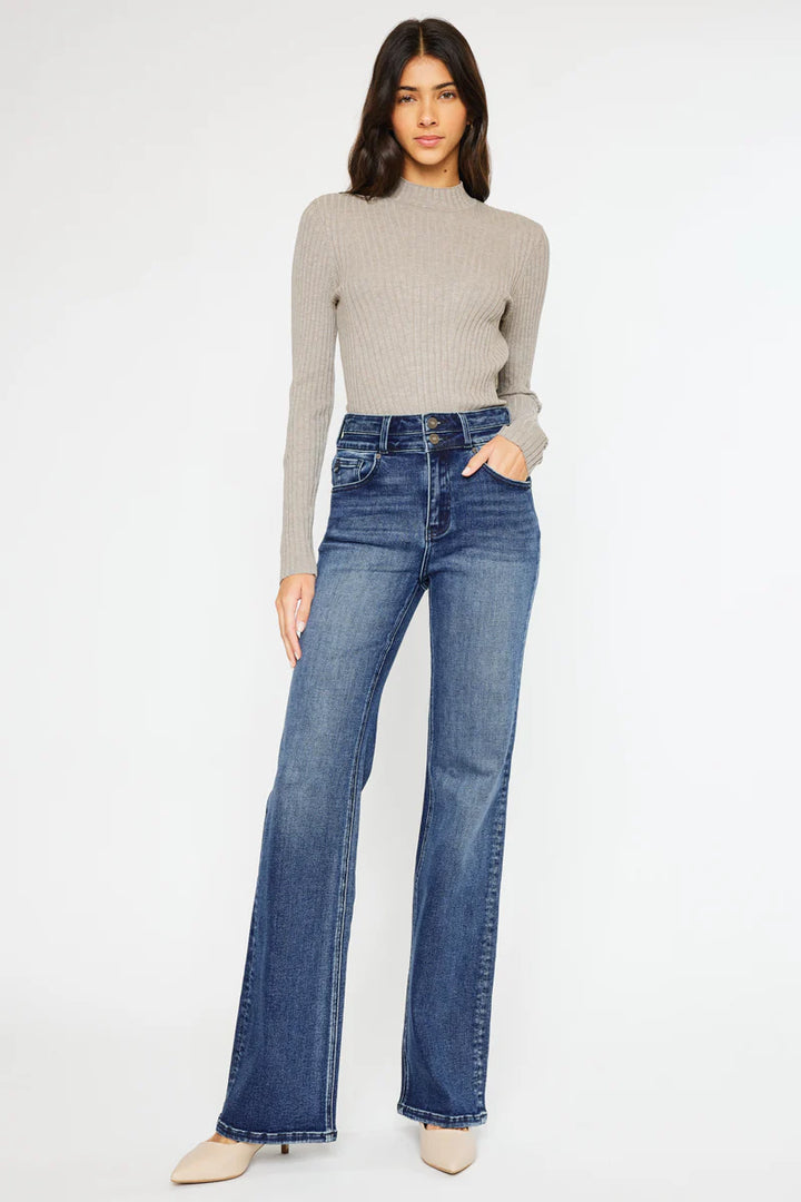 Kancan Double Button Flared Jean