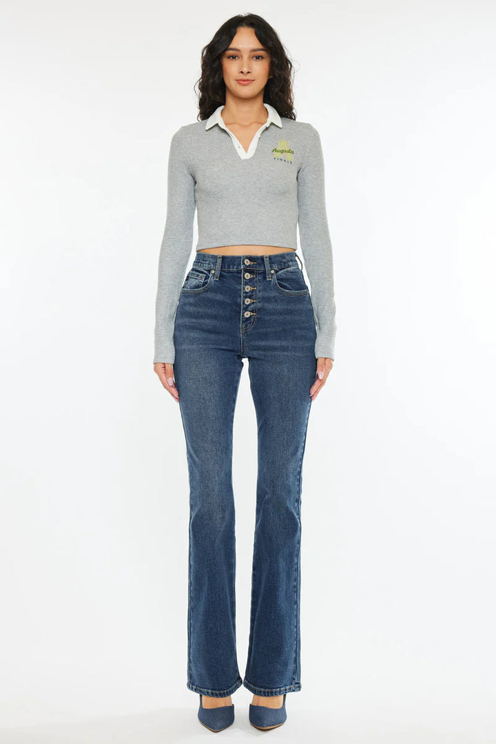 Kancan Button Slim Bootcut Jean