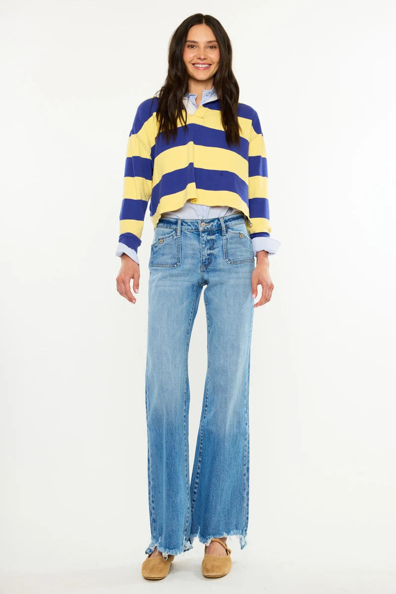Kancan Amiri Mid Rise Flare Jean