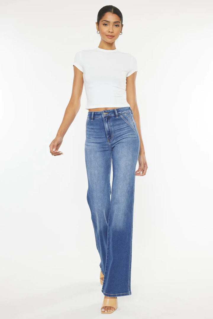 Kancan High Rise Misty Flare Jean (Mid Wash)