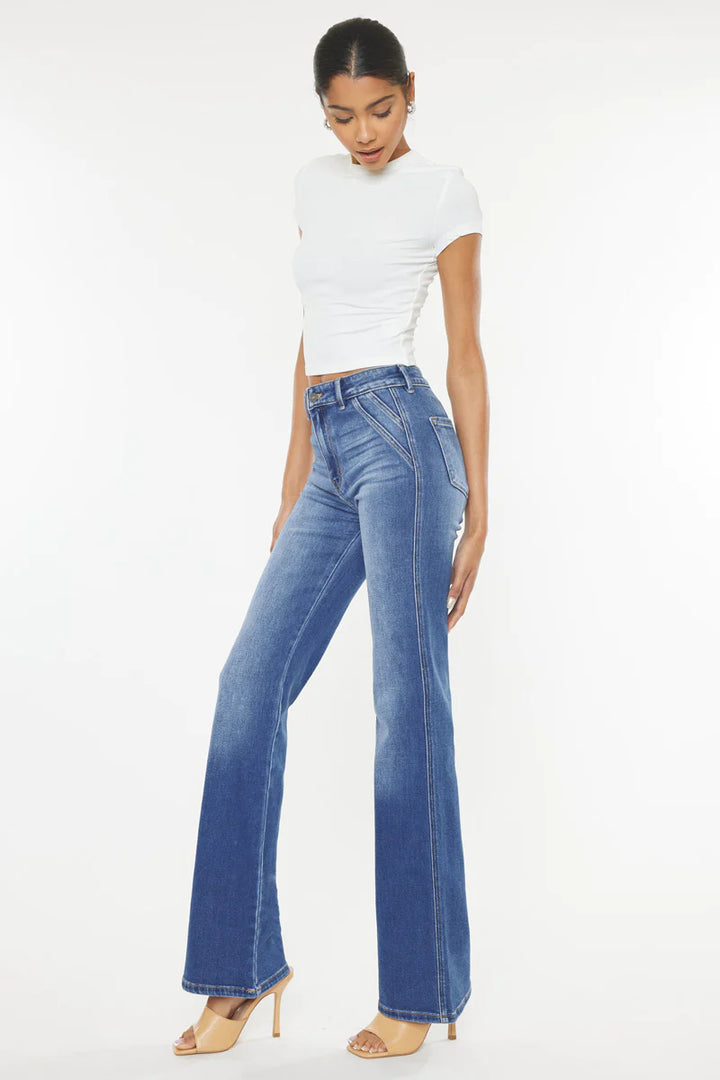 Kancan High Rise Misty Flare Jean (Mid Wash)