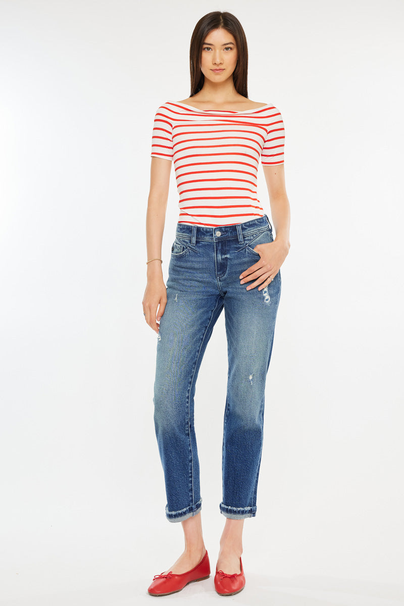 Kancan Evelin Crop Straight Leg Jean