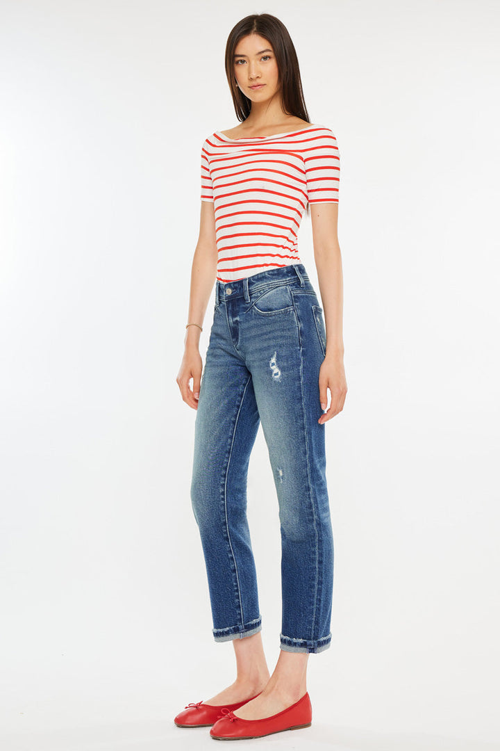 Kancan Evelin Crop Straight Leg Jean