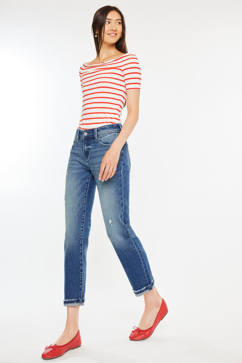 Kancan Evelin Crop Straight Leg Jean