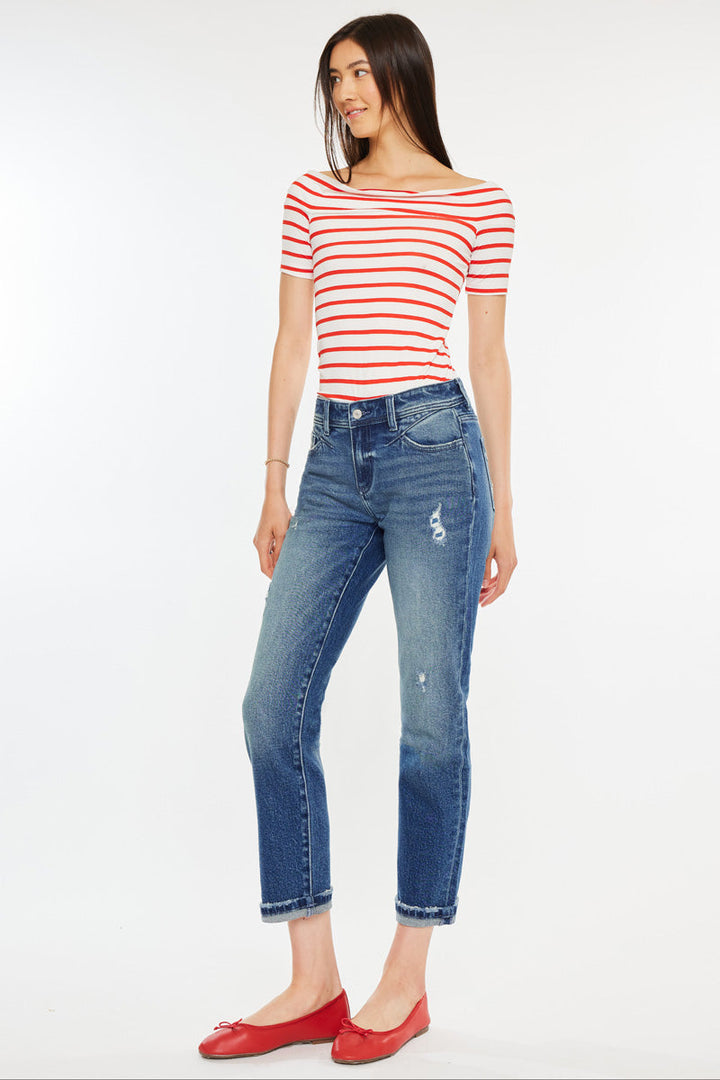 Kancan Evelin Crop Straight Leg Jean