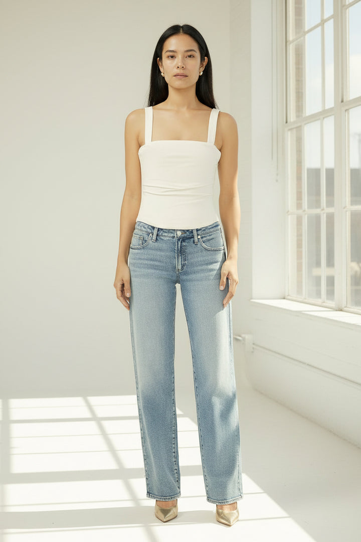 Silver Low Loose Straight Leg Jean