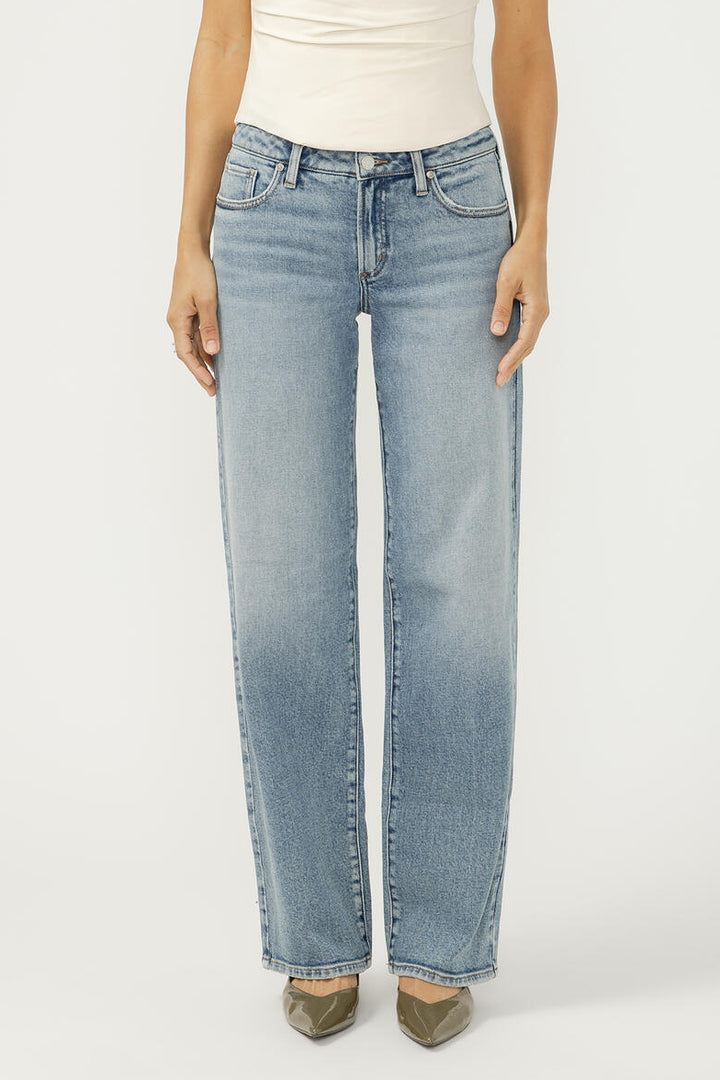 Silver Low Loose Straight Leg Jean