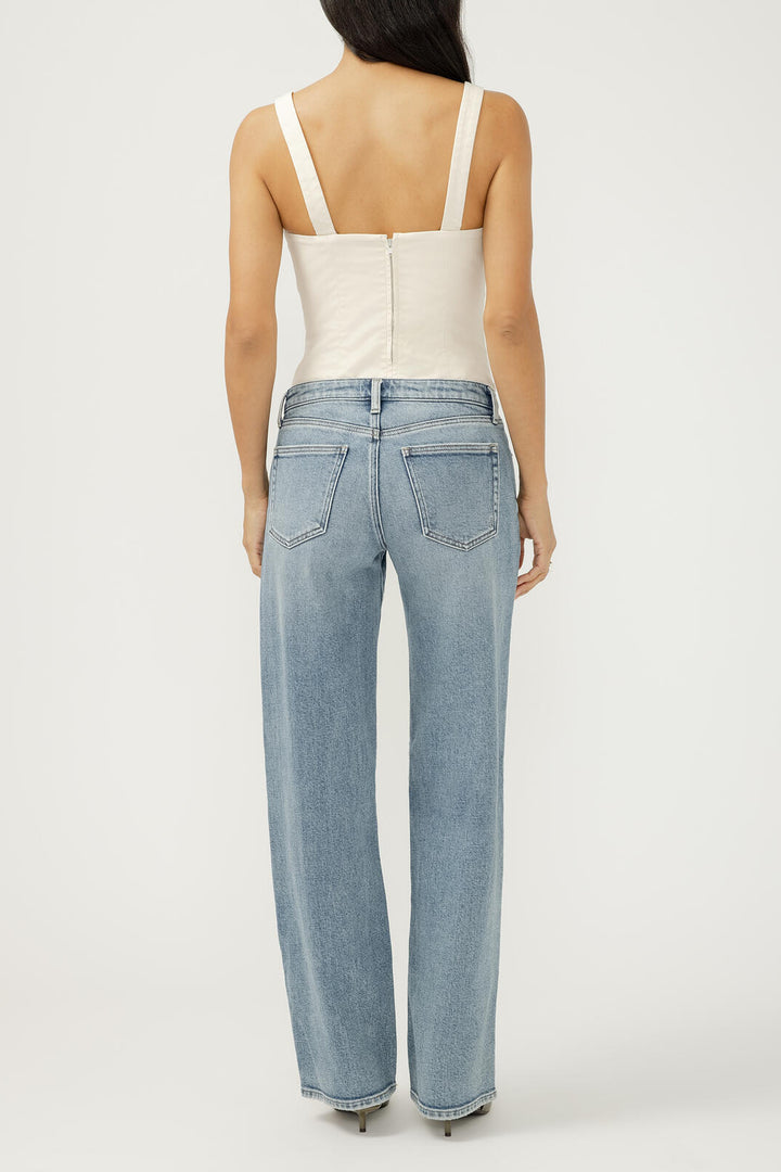 Silver Low Loose Straight Leg Jean