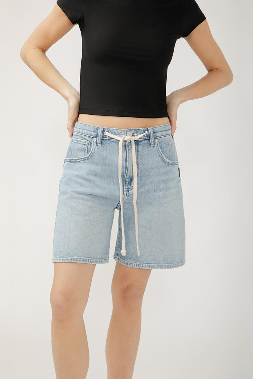 Silver Be Easy Drawstring Shorts