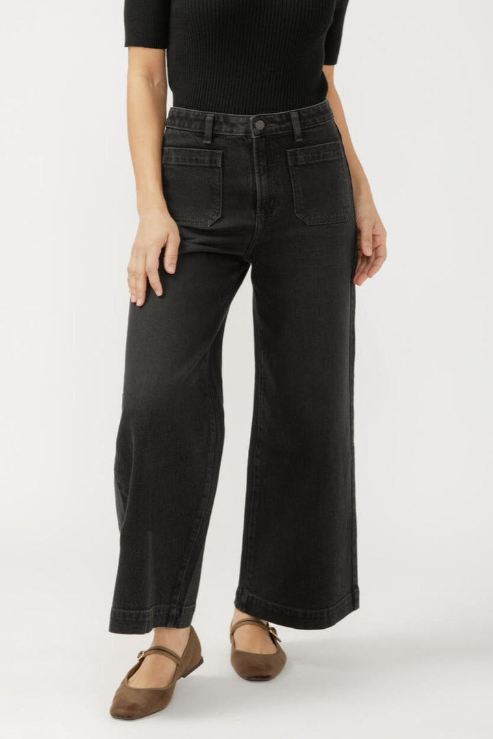 Silver Vintage Ankle Wide Leg Jean
