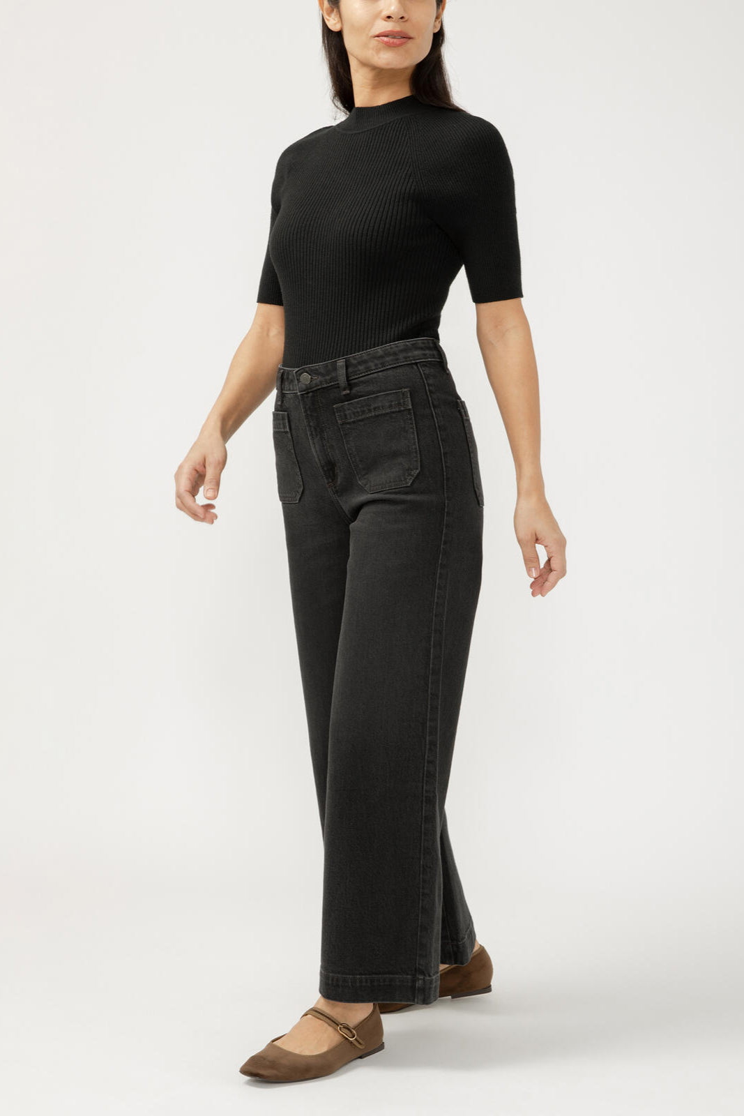 Silver Vintage Ankle Wide Leg Jean
