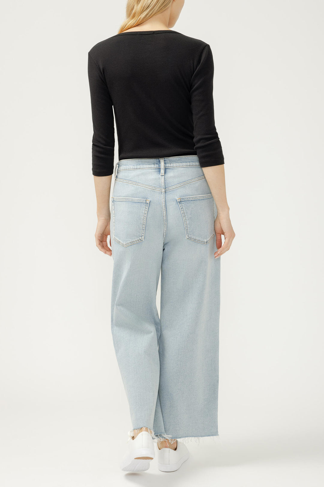 Silver Be Easy Wide Leg Ankle Jean