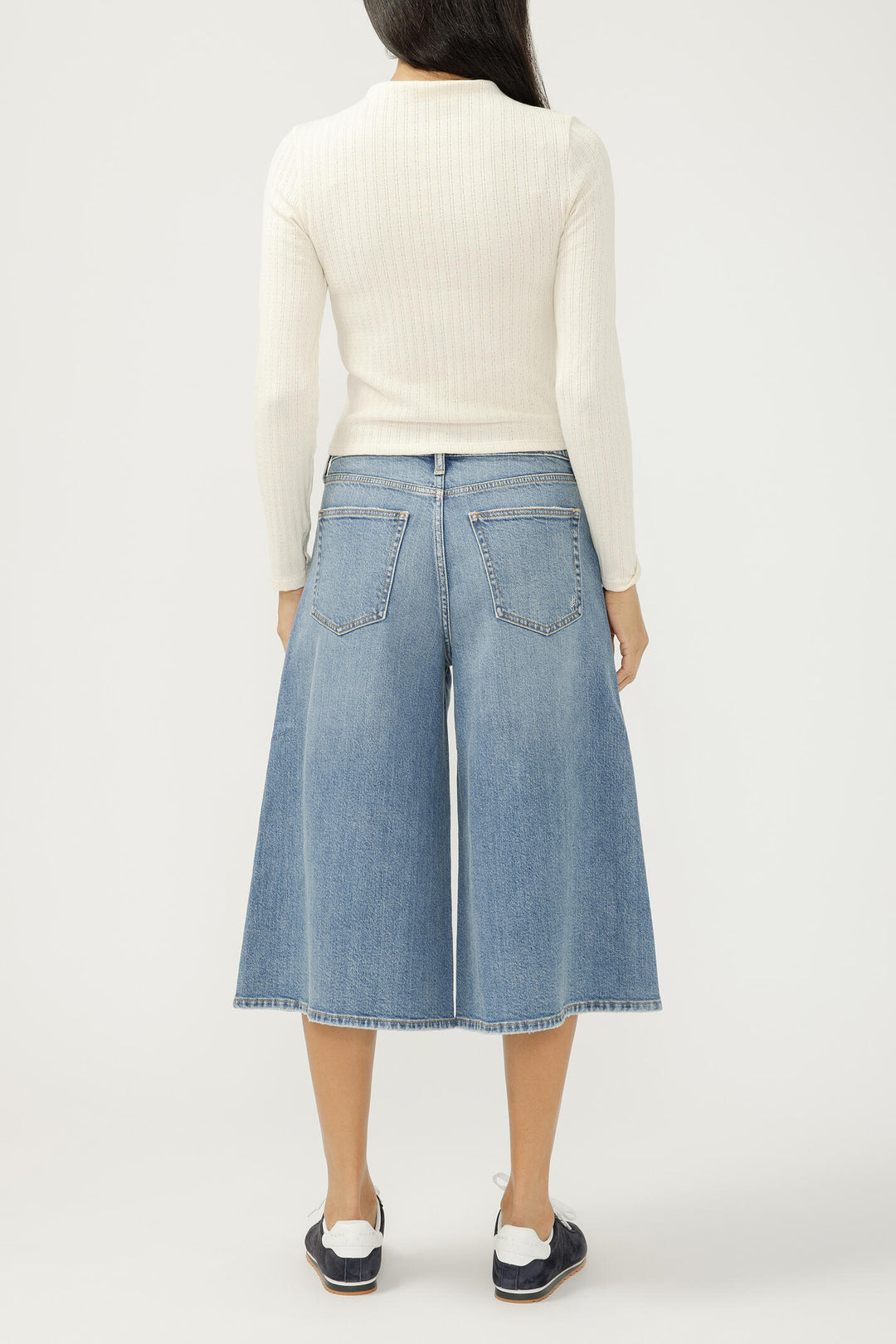 Silver High Rise Culotte Jean