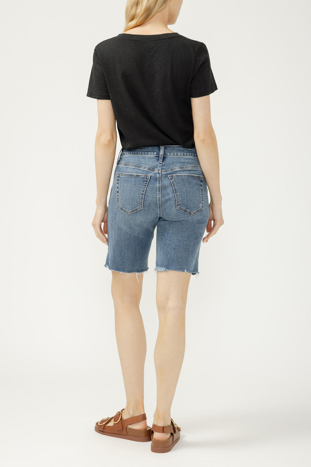 Silver Elyse Mid Rise Bermuda Shorts