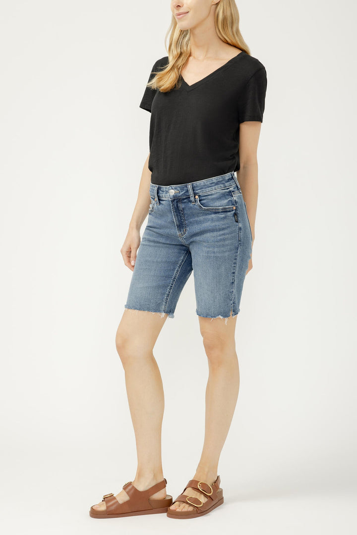 Silver Elyse Mid Rise Bermuda Shorts