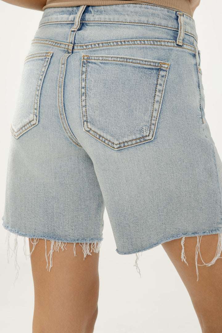 Silver Suki Mid Rise Long Shorts