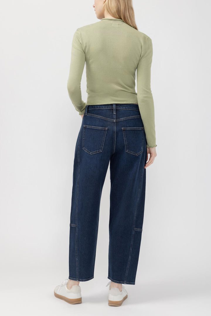 Silver Slim Barrel Leg Jean
