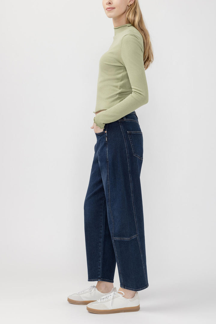 Silver Slim Barrel Leg Jean
