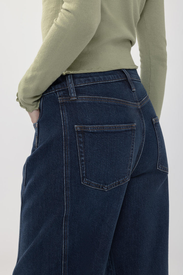 Silver Slim Barrel Leg Jean