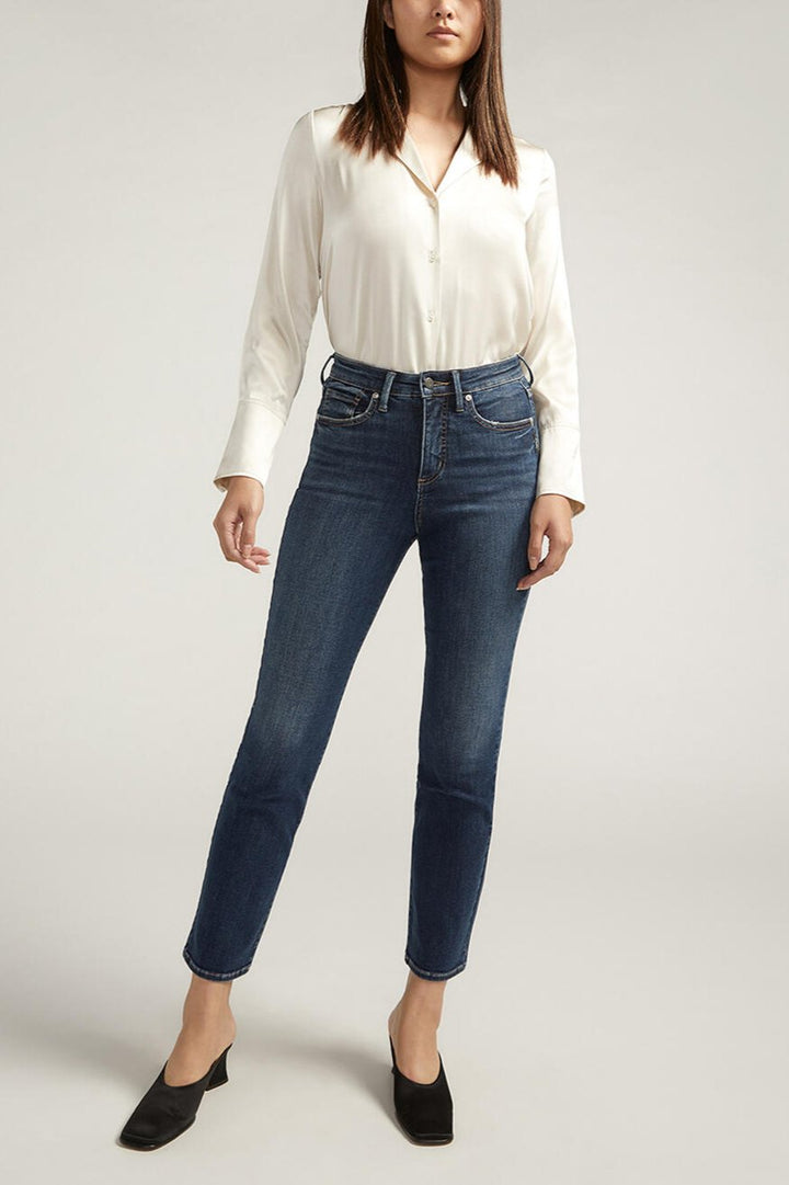 Silver Isbister High Rise Straight Jean