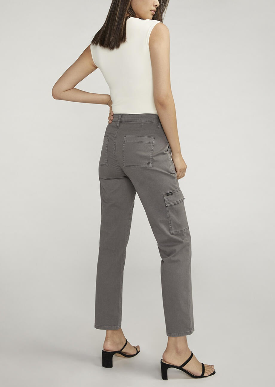 Silver Suki Mid Rise Cargo Pants (Grey)