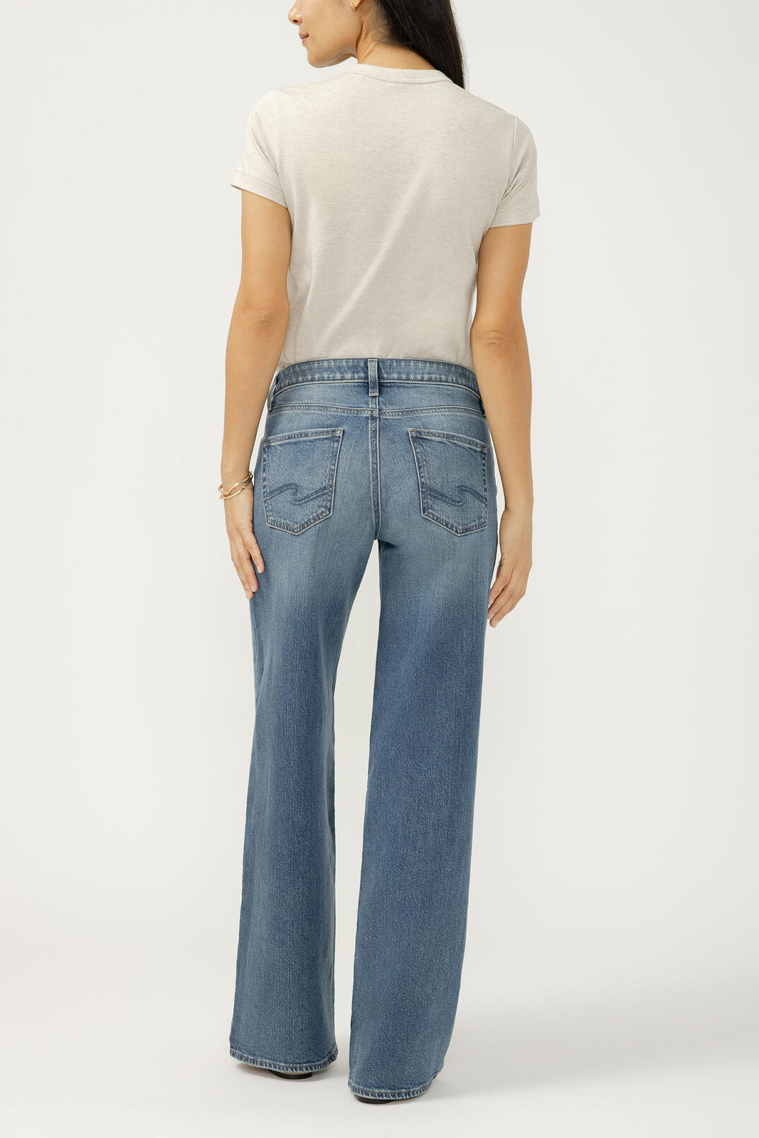 Silver Suki Curvy Mid Rise Wide Leg Jean