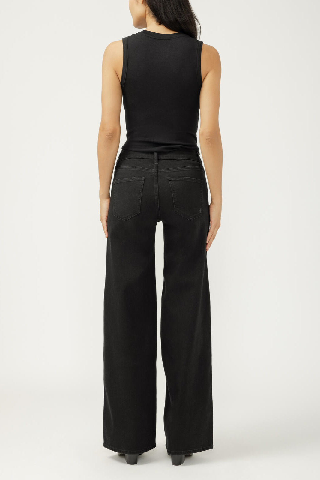 Silver Suki Luxe Stretch Wide Leg Jean (Black)
