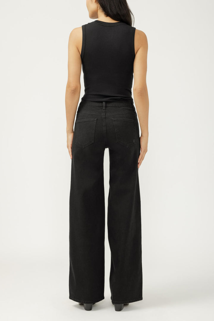 Silver Suki Luxe Stretch Wide Leg Jean (Black)