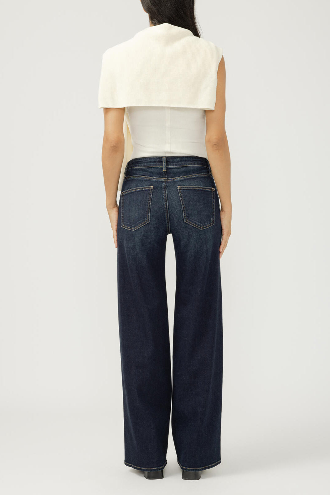 Silver Suki Luxe Stretch Wide Leg Jean 31" (Dark Wash)