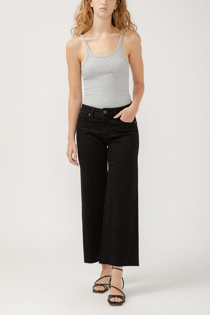 Silver Suki Ankle Wide Leg Jean (Black)