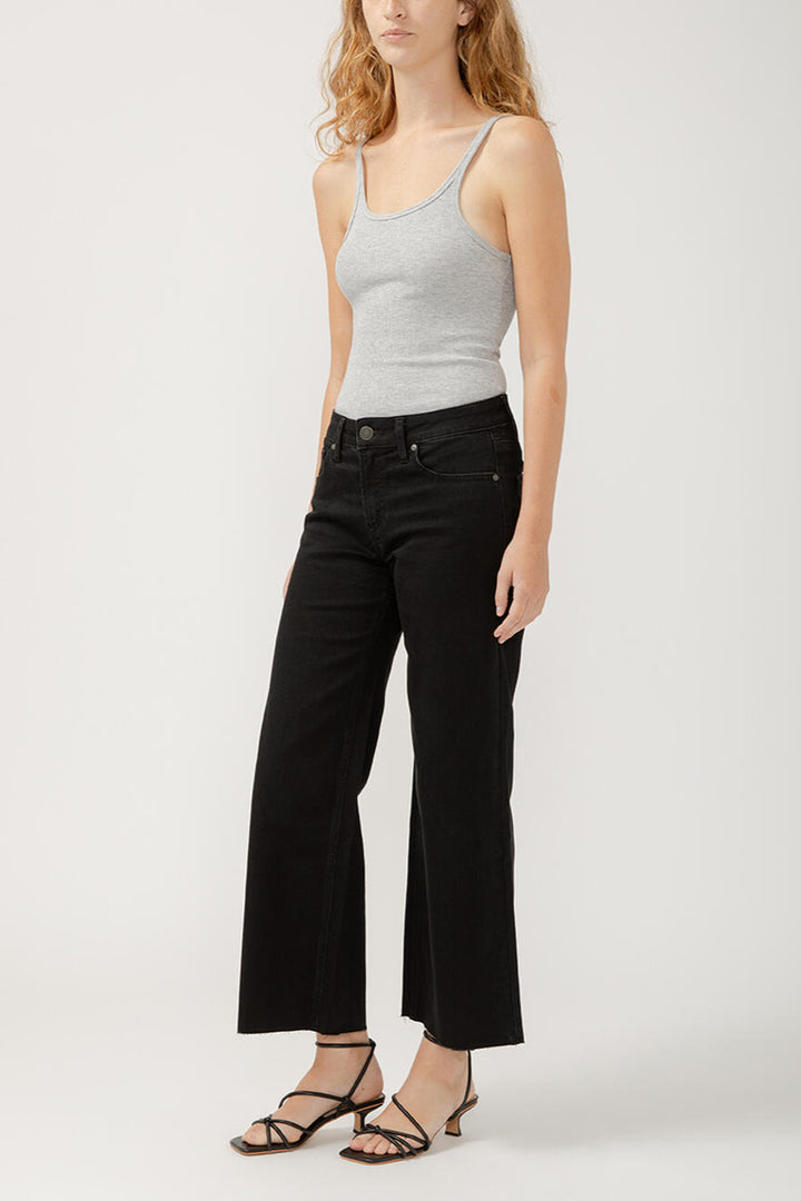 Silver Suki Ankle Wide Leg Jean (Black)