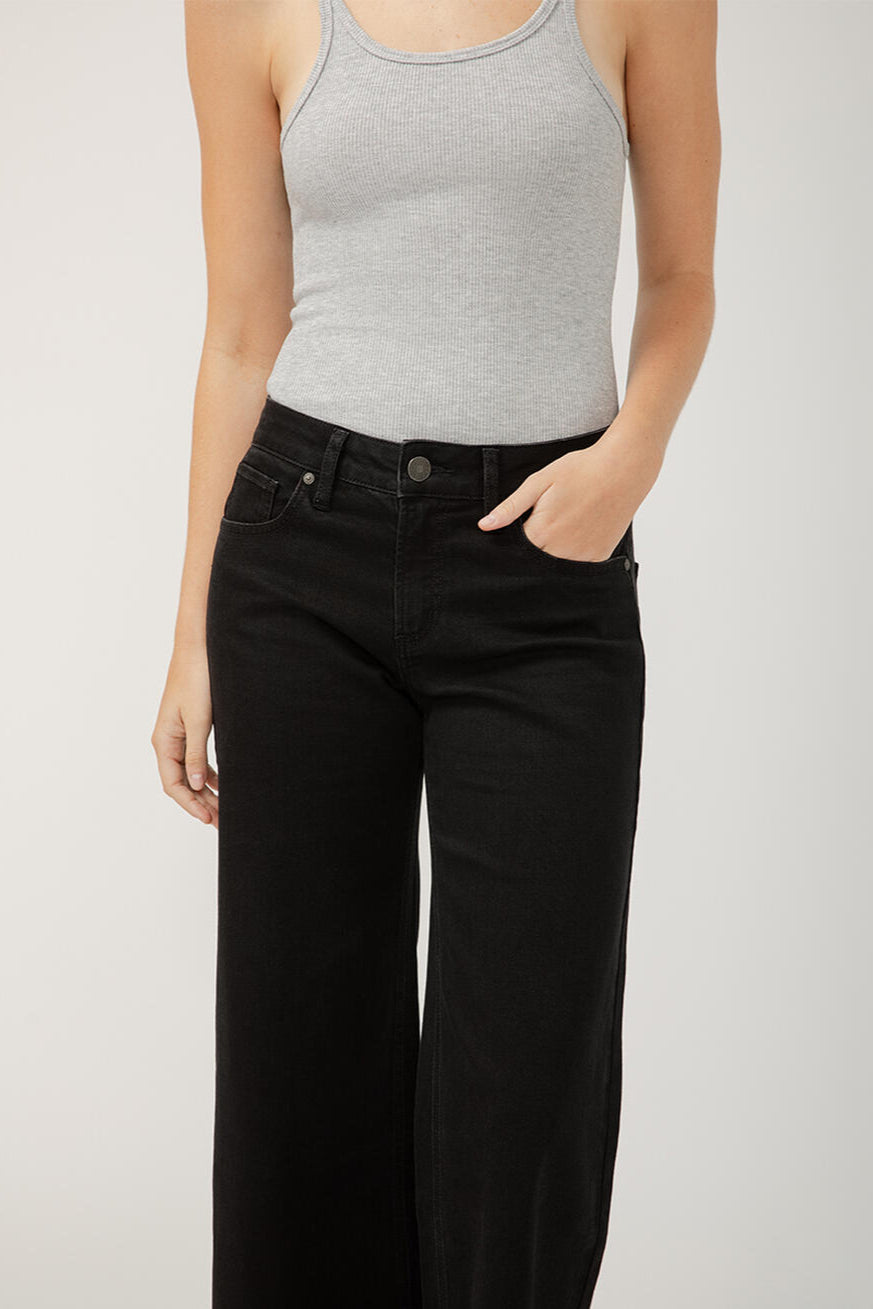 Silver Suki Ankle Wide Leg Jean (Black)