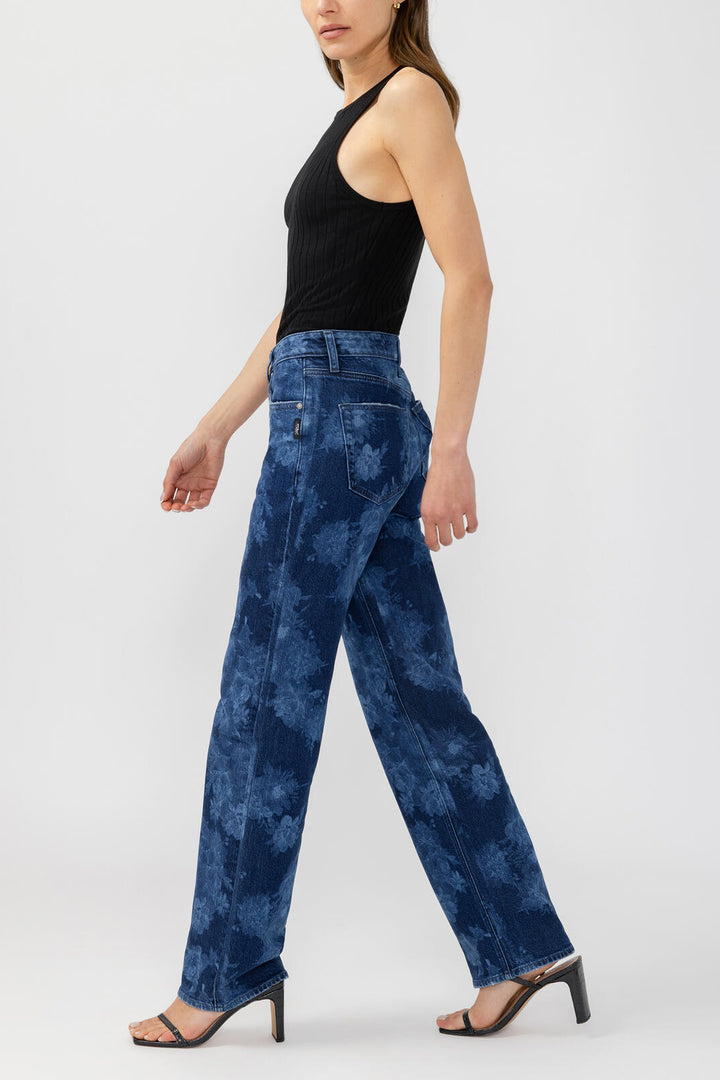 Silver Avery Floral Straight Leg Jean