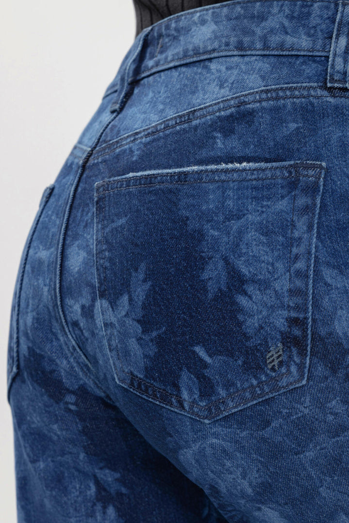 Silver Avery Floral Straight Leg Jean