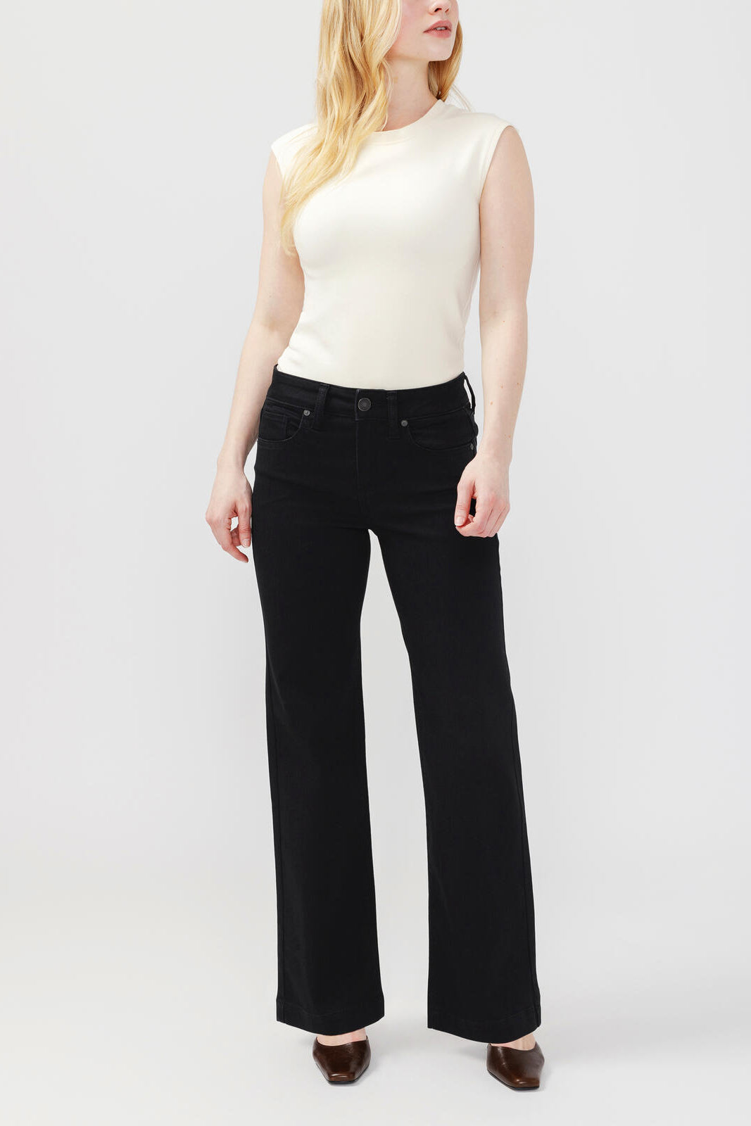 Silver Avery High Rise Trouser - 33" (Black)