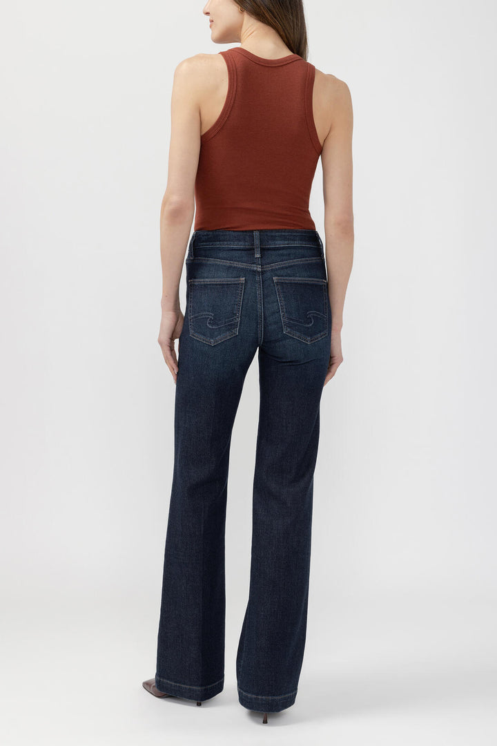 Silver Avery High Rise Trouser - 31" (Dark Wash)