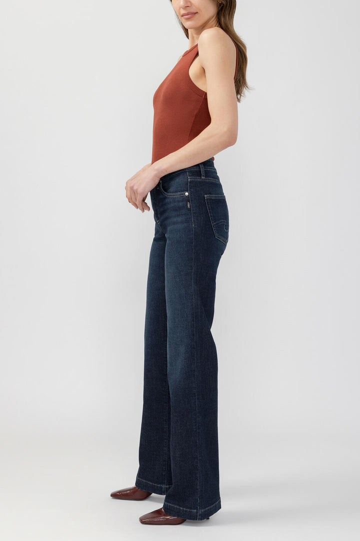 Silver Avery High Rise Trouser - 31" (Dark Wash)