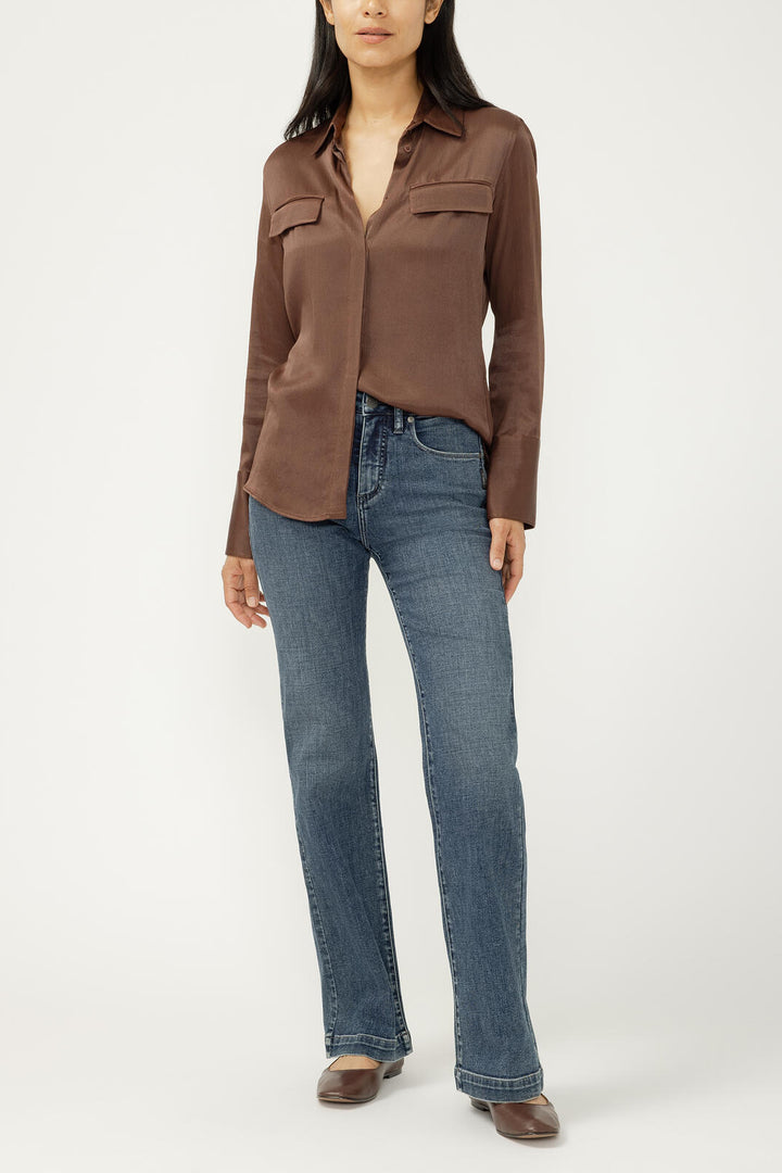 Silver Avery Luxe Stretch Trouser (Mid Wash) - 31"