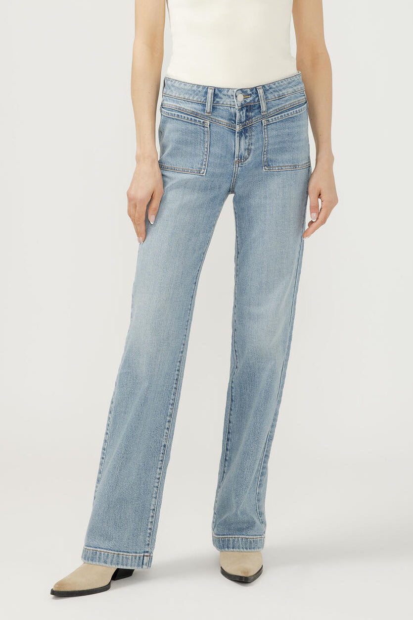 Silver Avery High Rise Pocket Trouser