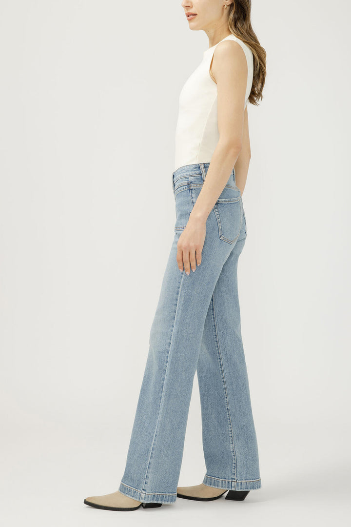 Silver Avery High Rise Pocket Trouser