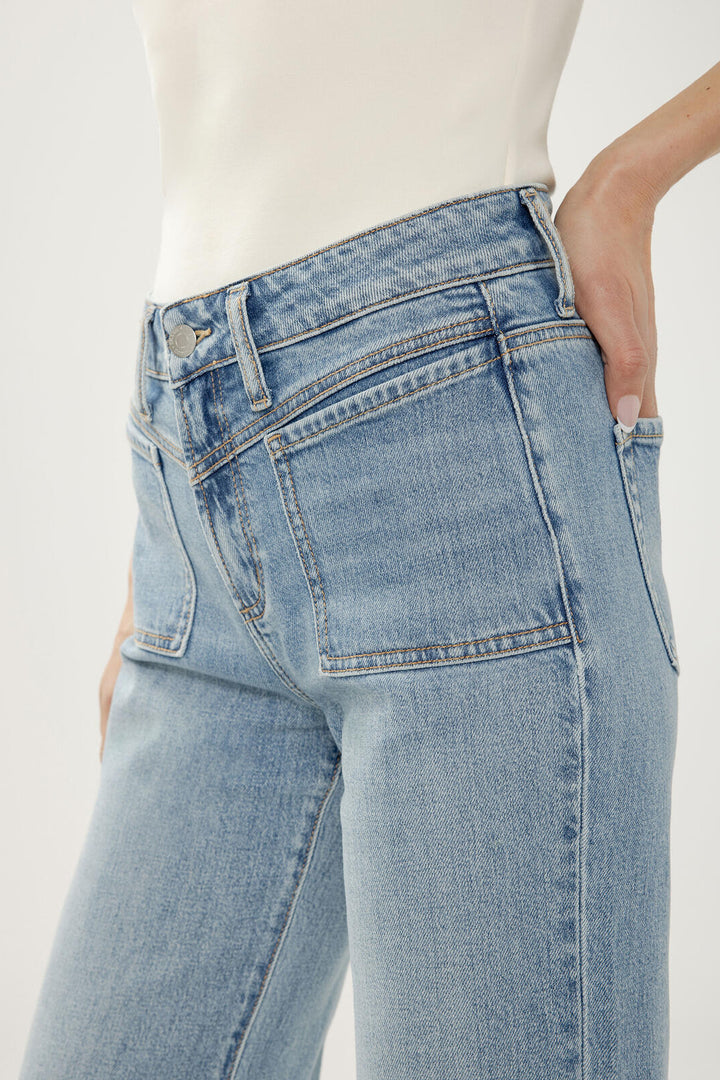 Silver Avery High Rise Pocket Trouser