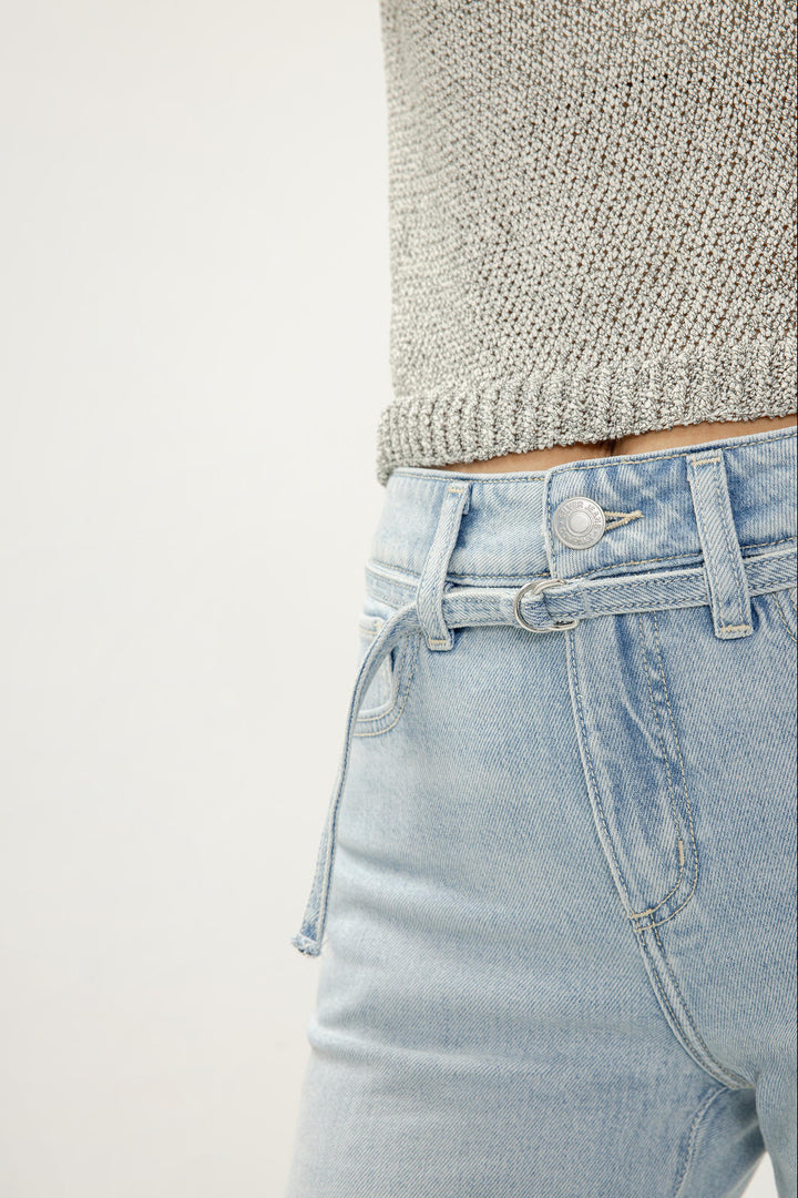 Silver Avery High Rise Belted Trouser - 33"