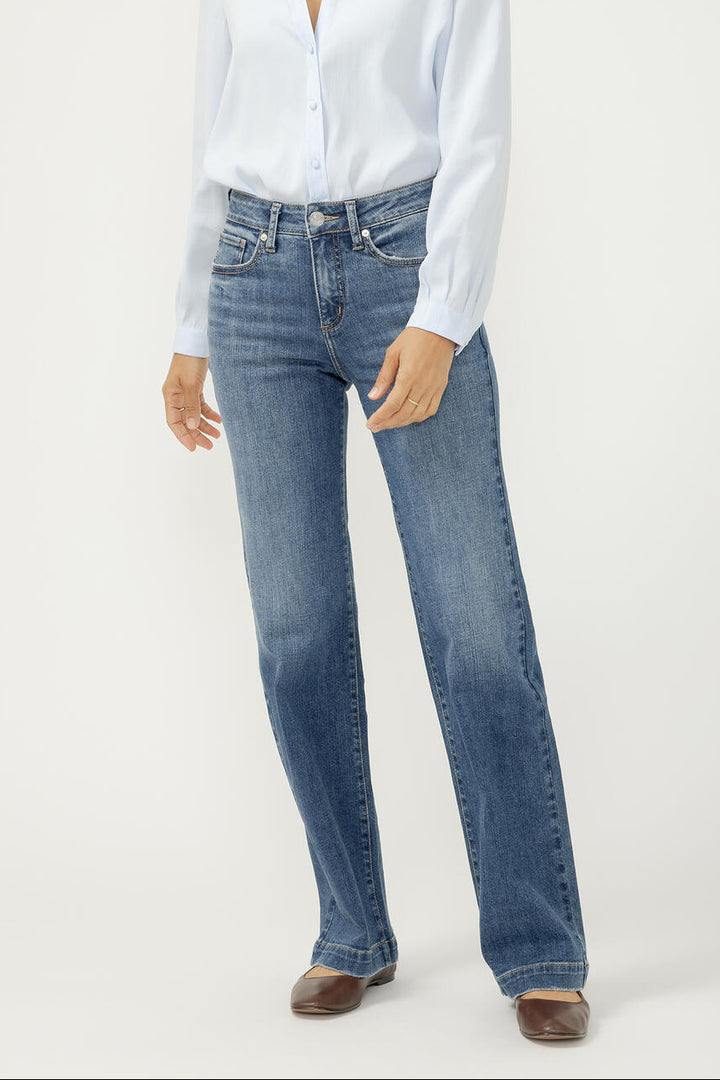 Silver Avery High Rise Trouser - 33" (Mid Wash)